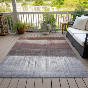 HomeRoots 5' Rust and Ivory Abstract Area Rug – Durable, Washable Design for Indoor and Outdoor Use, Stylish and Versatile 5' X 8' 632054