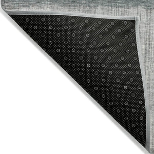 HomeRoots 5' Teal Blue and Gray Abstract Area Rug – Durable, Washable, Perfect for Indoor and Outdoor Spaces 8' Round 632061