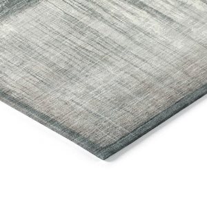 HomeRoots 5' Teal Blue and Gray Abstract Area Rug – Durable, Washable, Perfect for Indoor and Outdoor Spaces 8' Round 632061