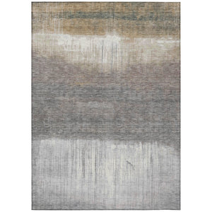 HomeRoots 5' Stylish Taupe and Gray Abstract Area Rug - Washable, Durable for Indoor and Outdoor Spaces 10' X 14' 632070