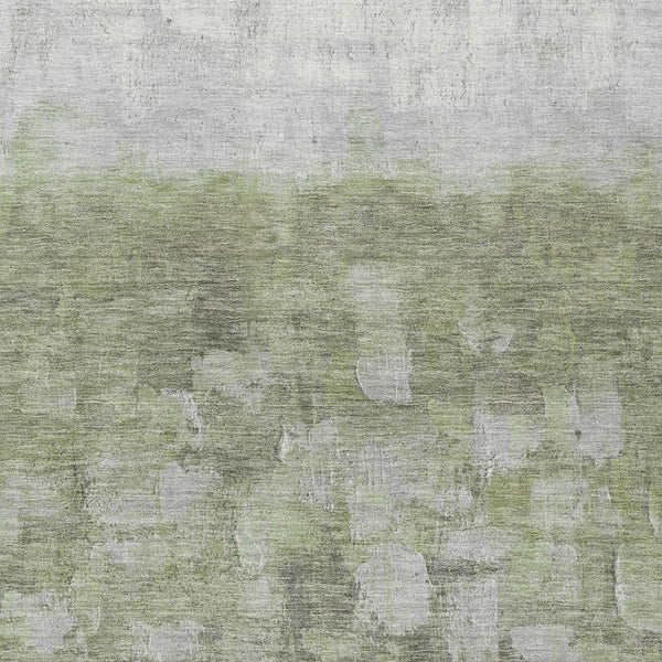 HomeRoots 5' X 8' Fern Green and Silver Abstract Area Rug - Stylish, Washable, Indoor/Outdoor, Easy Care! 632072