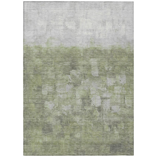 HomeRoots 5' X 8' Fern Green and Silver Abstract Area Rug - Stylish, Washable, Indoor/Outdoor, Easy Care! 632072