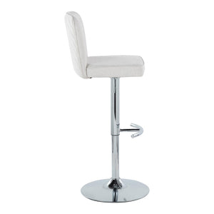 English Elm Contemporary Chevron Tufted Swivel Barstools with Chrome Base Set of 2 B202S00938