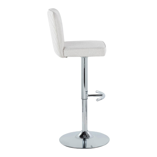 English Elm Contemporary Chevron Tufted Swivel Barstools with Chrome Base Set of 2 B202S00938