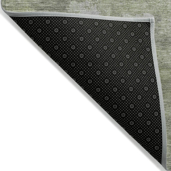 HomeRoots 8' Fern Green and Silver Abstract Washable Area Rug - Stylish Indoor/Outdoor Solution for Any Space 632073