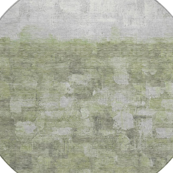 HomeRoots 8' Fern Green and Silver Abstract Washable Area Rug - Stylish Indoor/Outdoor Solution for Any Space 632073