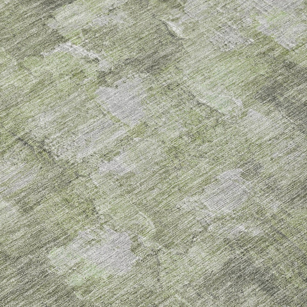 HomeRoots 8' Fern Green and Silver Abstract Washable Area Rug - Stylish Indoor/Outdoor Solution for Any Space 632073