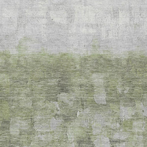 HomeRoots 9' X 12' Fern Green & Silver Abstract Area Rug – Durable, Washable, Stylish for Indoors & Outdoors 632075