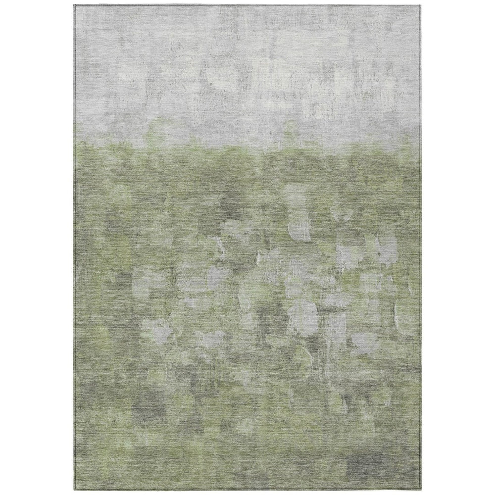 HomeRoots 9' X 12' Fern Green & Silver Abstract Area Rug – Durable, Washable, Stylish for Indoors & Outdoors 632075