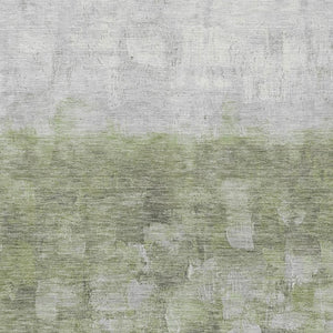 HomeRoots 10' Contemporary Fern Green & Silver Abstract Washable Area Rug – Indoor/Outdoor Versatile Design 632076