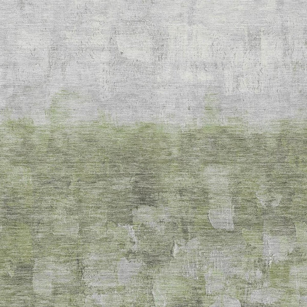 HomeRoots 10' Contemporary Fern Green & Silver Abstract Washable Area Rug – Indoor/Outdoor Versatile Design 632076