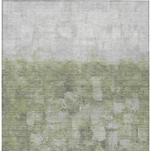 HomeRoots 10' Contemporary Fern Green & Silver Abstract Washable Area Rug – Indoor/Outdoor Versatile Design 632076