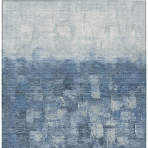 HomeRoots 8' X 10' Navy Blue And Silver Abstract Area Rug – Stylish, Durable, Washable for Indoor & Outdoor Use 632080