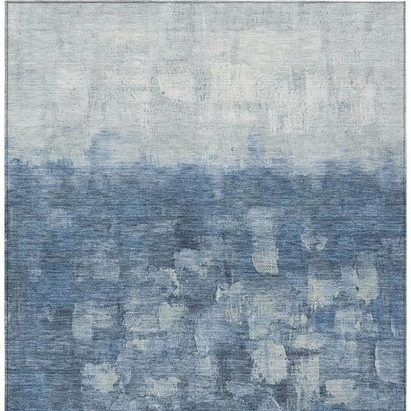 HomeRoots 8' X 10' Navy Blue And Silver Abstract Area Rug – Stylish, Durable, Washable for Indoor & Outdoor Use 632080