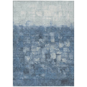 HomeRoots 8' X 10' Navy Blue And Silver Abstract Area Rug – Stylish, Durable, Washable for Indoor & Outdoor Use 632080