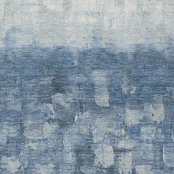 HomeRoots 9' X 12' Navy Blue & Silver Abstract Washable Area Rug - Modern Durable Design for Indoor/Outdoor Use 632081