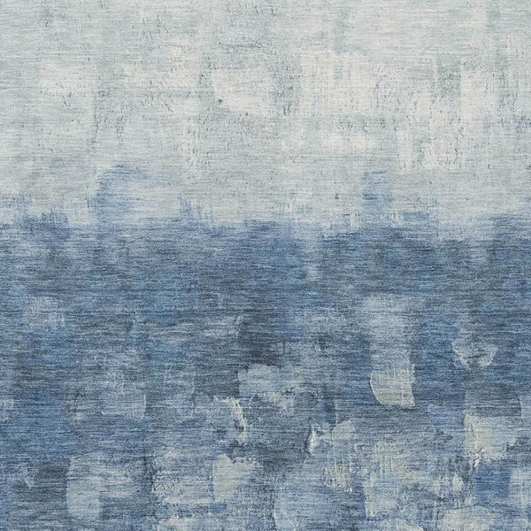 HomeRoots 10' Navy Blue & Silver Abstract Area Rug - Stylish, Washable, Durable for Indoor/Outdoor Use! 632082