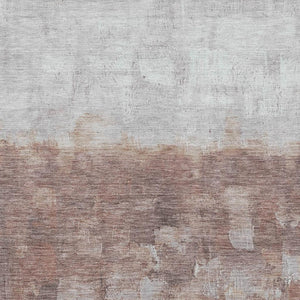 HomeRoots 5' X 8' Rust and Silver Abstract Area Rug - Durable, Washable, Indoor/Outdoor, Modern Design, Versatile Use 632084