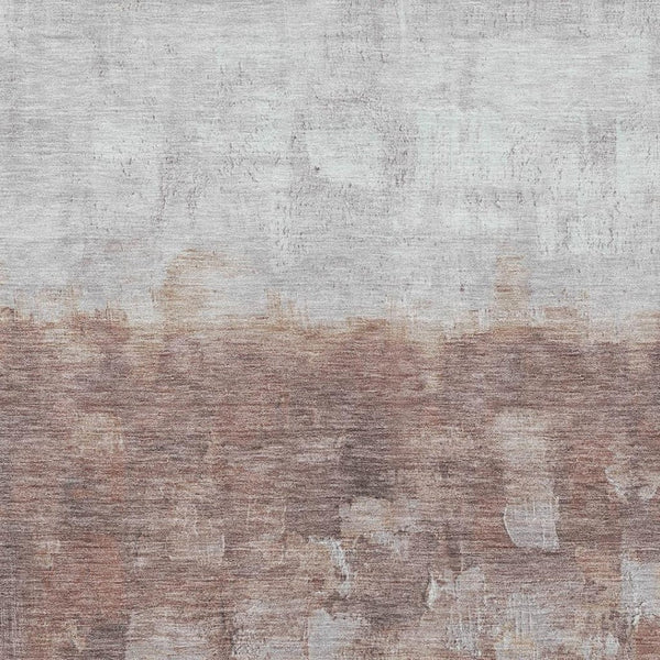 HomeRoots 5' X 8' Rust and Silver Abstract Area Rug - Durable, Washable, Indoor/Outdoor, Modern Design, Versatile Use 632084