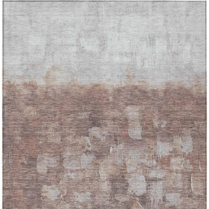 HomeRoots 5' X 8' Rust and Silver Abstract Area Rug - Durable, Washable, Indoor/Outdoor, Modern Design, Versatile Use 632084