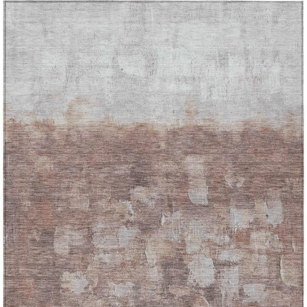 HomeRoots 5' X 8' Rust and Silver Abstract Area Rug - Durable, Washable, Indoor/Outdoor, Modern Design, Versatile Use 632084