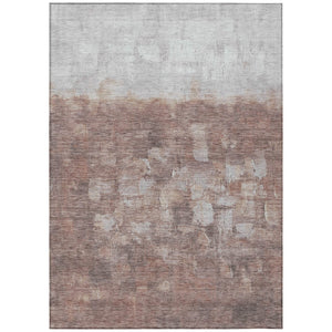HomeRoots 5' X 8' Rust and Silver Abstract Area Rug - Durable, Washable, Indoor/Outdoor, Modern Design, Versatile Use 632084