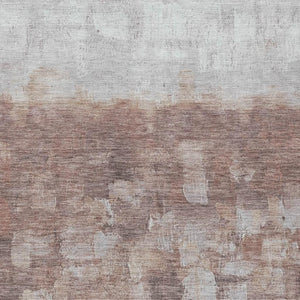 HomeRoots 8' X 10' Washable Rust and Silver Abstract Area Rug – Stylish, Durable for Indoor/Outdoor Spaces! 632086