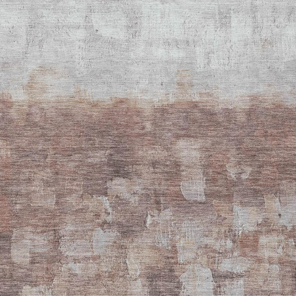 HomeRoots 8' X 10' Washable Rust and Silver Abstract Area Rug – Stylish, Durable for Indoor/Outdoor Spaces! 632086