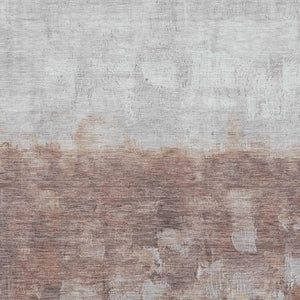HomeRoots 10' X 14' Modern Rust and Silver Abstract Washable Area Rug for Indoor and Outdoor Use, Durable Design 632088