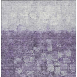 HomeRoots 5' Contemporary Purple and Silver Abstract Washable Area Rug for Indoor and Outdoor Spaces 9' X 12' 632093
