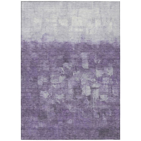 HomeRoots 5' Contemporary Purple and Silver Abstract Washable Area Rug for Indoor and Outdoor Spaces 9' X 12' 632093
