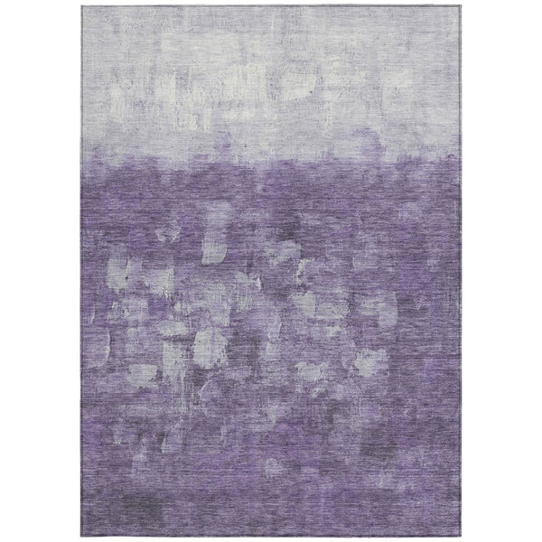 HomeRoots 5' Contemporary Purple and Silver Abstract Washable Area Rug for Indoor and Outdoor Spaces 10' X 14' 632094