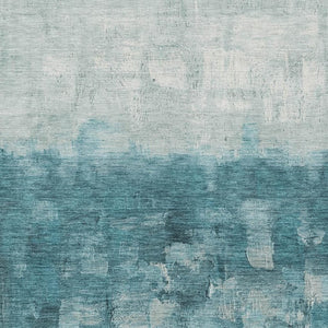 HomeRoots 5' Teal Blue and Silver Abstract Washable Area Rug for Stylish Indoor and Outdoor Spaces 5' X 8' 632096