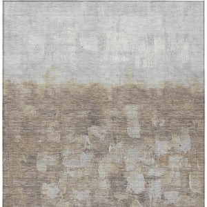 HomeRoots 5' Taupe and Silver Abstract Area Rug - Stylish, Washable, Durable for Indoor and Outdoor Spaces 8' X 10' 632104