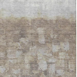 HomeRoots 5' Taupe and Silver Abstract Area Rug - Stylish, Washable, Durable for Indoor and Outdoor Spaces 8' X 10' 632104
