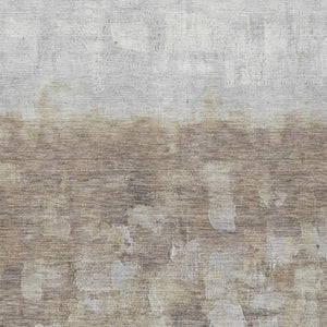 HomeRoots 9' X 12' Taupe and Silver Abstract Washable Area Rug for Indoor/Outdoor Use – Stylish & Durable! 632105