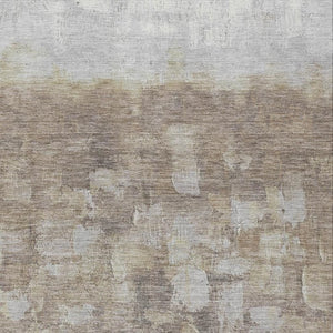 HomeRoots 10' X 14' Modern Taupe & Silver Abstract Washable Area Rug for Indoor & Outdoor Spaces, Durable Design 632106
