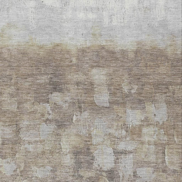 HomeRoots 10' X 14' Modern Taupe & Silver Abstract Washable Area Rug for Indoor & Outdoor Spaces, Durable Design 632106