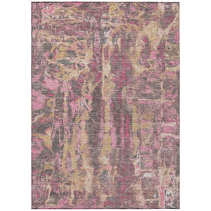 HomeRoots 5' X 8' Blush and Wheat Abstract Area Rug - Stylish, Washable Indoor/Outdoor Design for Any Space 632108
