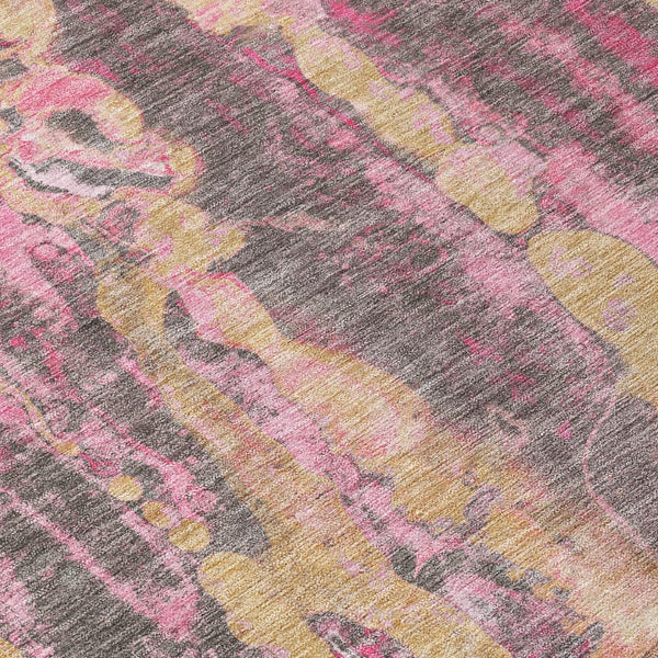 HomeRoots 5' X 8' Blush and Wheat Abstract Area Rug - Stylish, Washable Indoor/Outdoor Design for Any Space 632108