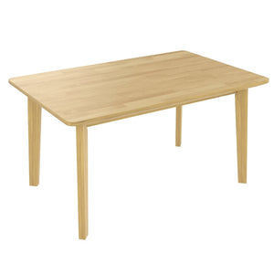 English Elm Rustic Minimalist Rubberwood Dining Table with Tapered Legs for Small Apartment Spaces Natural N752P368503A