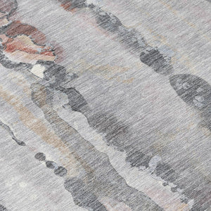 HomeRoots 10' Copper and Gray Abstract Indoor Outdoor Area Rug – Stylish, Durable, Washable for High Traffic Use 632118