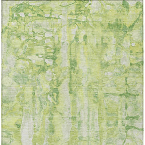 HomeRoots 5' Vibrant Lime Green and Ivory Abstract Area Rug - Stylish, Durable, and Washable for Indoor/Outdoor Use 5' X 8' 632126