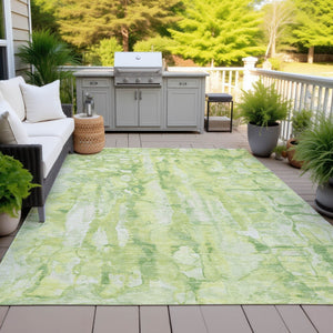 HomeRoots 5' Vibrant Lime Green and Ivory Abstract Area Rug - Stylish, Durable, and Washable for Indoor/Outdoor Use 5' X 8' 632126