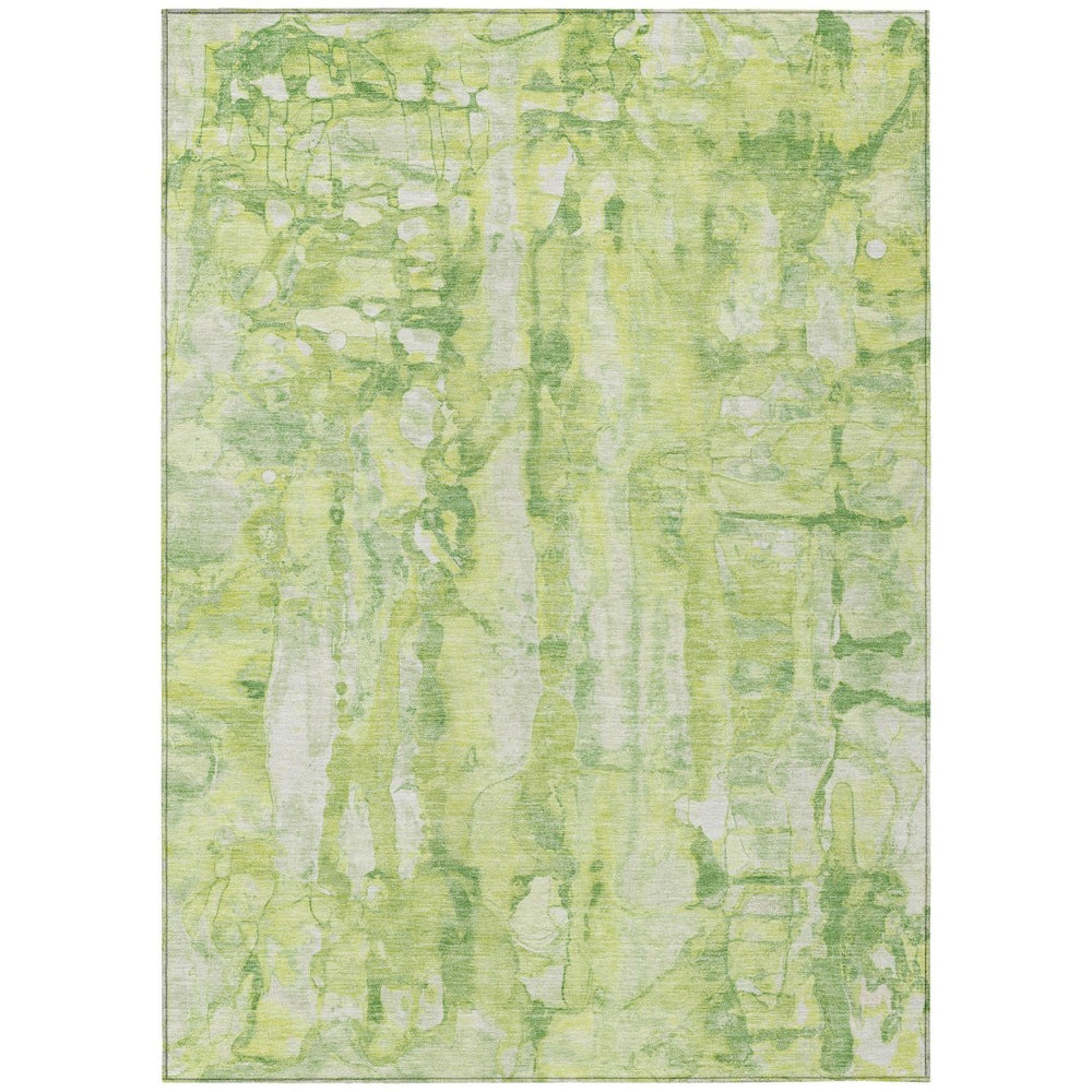 HomeRoots 5' Vibrant Lime Green and Ivory Abstract Area Rug - Stylish, Durable, and Washable for Indoor/Outdoor Use 5' X 8' 632126