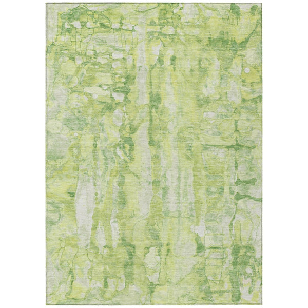 HomeRoots 5' Vibrant Lime Green and Ivory Abstract Area Rug - Stylish, Durable, and Washable for Indoor/Outdoor Use 5' X 8' 632126