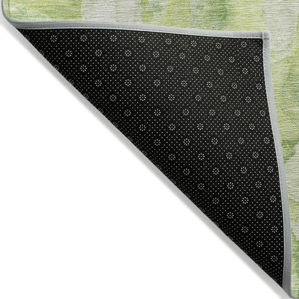 HomeRoots 8' Vibrant Lime Green and Ivory Round Area Rug - Abstract, Washable, Indoor/Outdoor, Durable Design! 632127