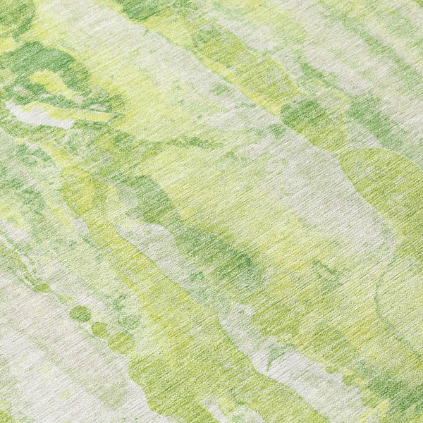 HomeRoots 5' Vibrant Lime Green and Ivory Abstract Area Rug - Stylish, Durable, and Washable for Indoor/Outdoor Use 8' X 10' 632128