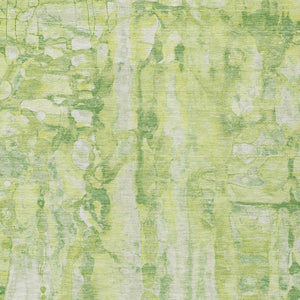 HomeRoots 9' Vibrant Lime Green & Ivory Abstract Area Rug - Durable, Washable for Indoor & Outdoor Use! 632129