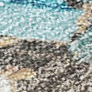 HomeRoots 5' X 8' Teal Blue and Ivory Abstract Rug - Durable, Washable, Stylish Indoor/Outdoor Floor Covering 632144
